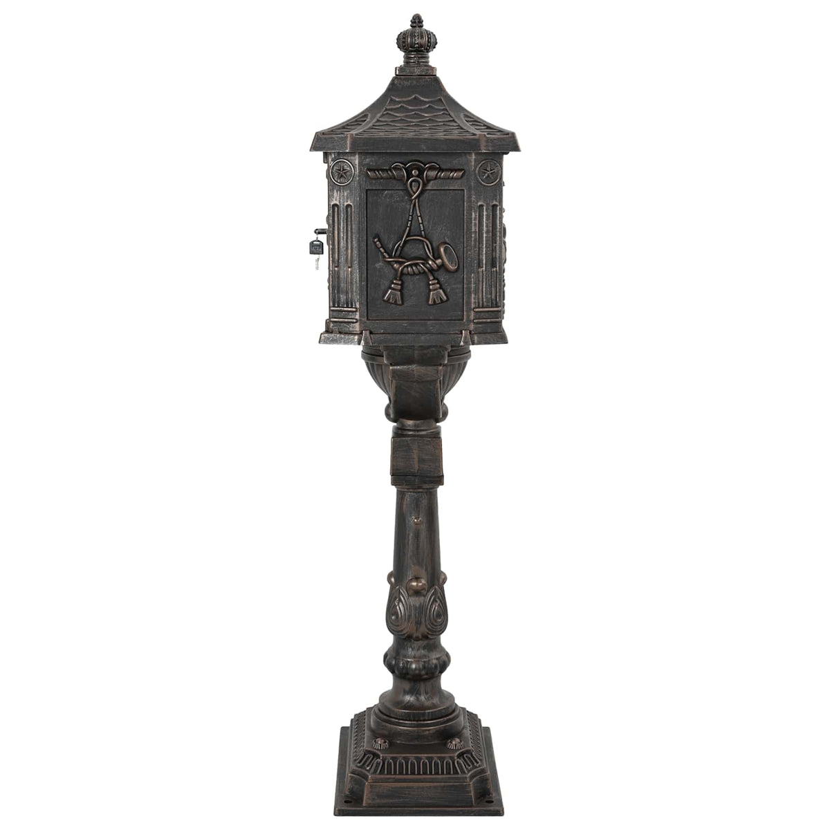 Standing Mailbox 42.5 x 29.5 x 117 cm Cast Aluminum Bronze