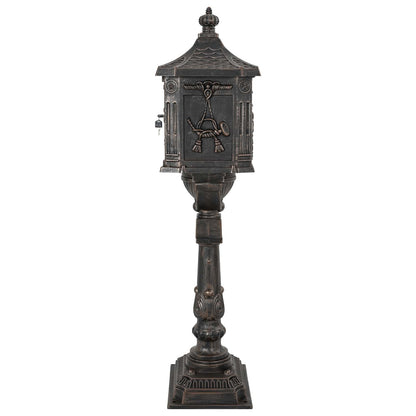 Standing Mailbox 42.5 x 29.5 x 117 cm Cast Aluminum Bronze