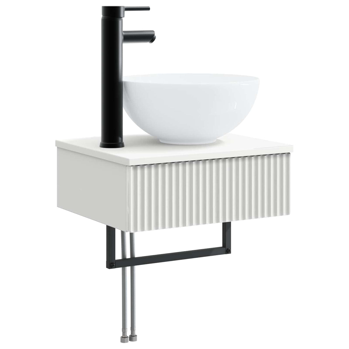 vidaXL Bathroom Furniture Set 3 pcs White Engineered Wood 5