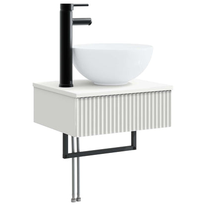 vidaXL Bathroom Furniture Set 3 pcs White Engineered Wood 5
