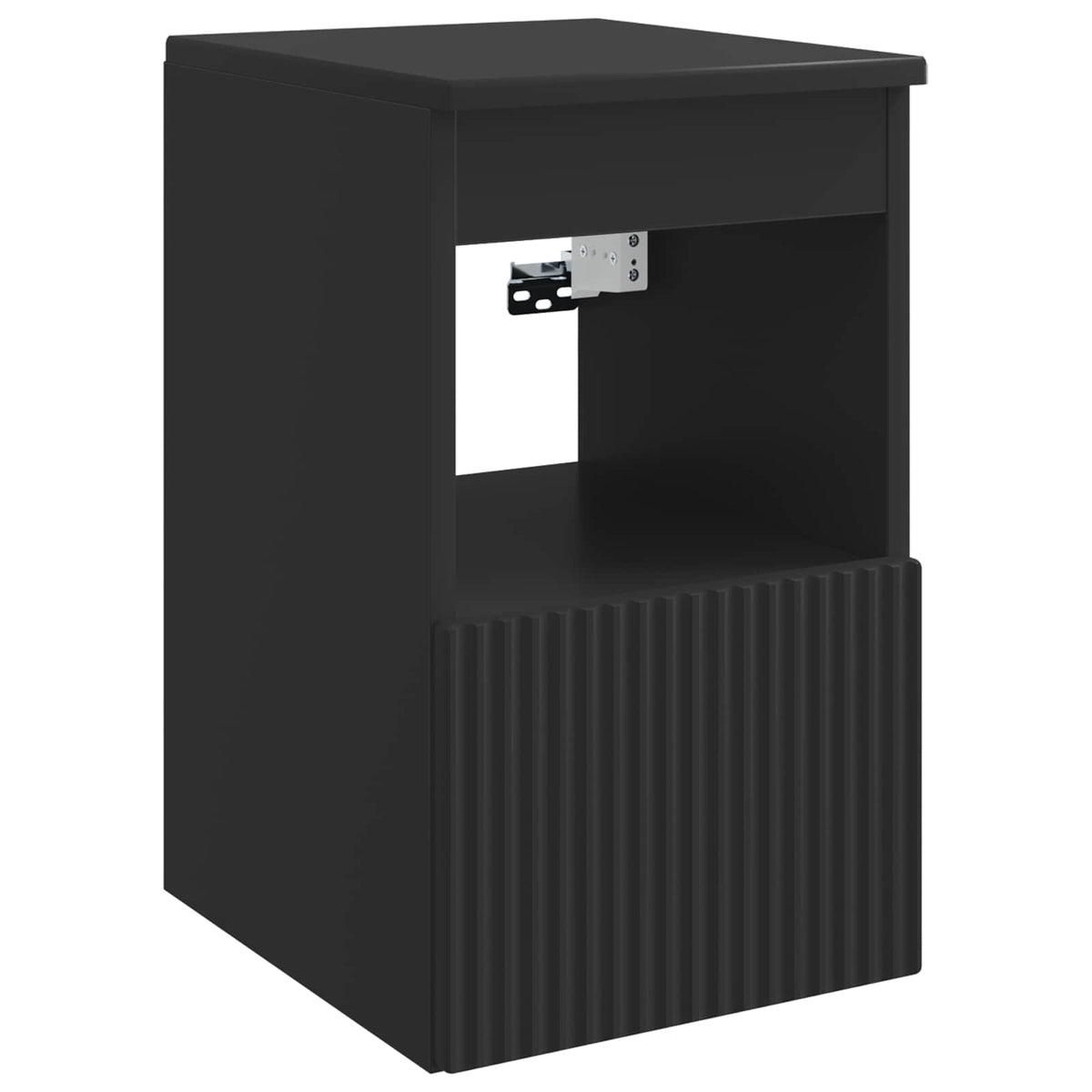 vidaXL Bathroom Furniture Set 3 pcs Black Engineered Wood 6