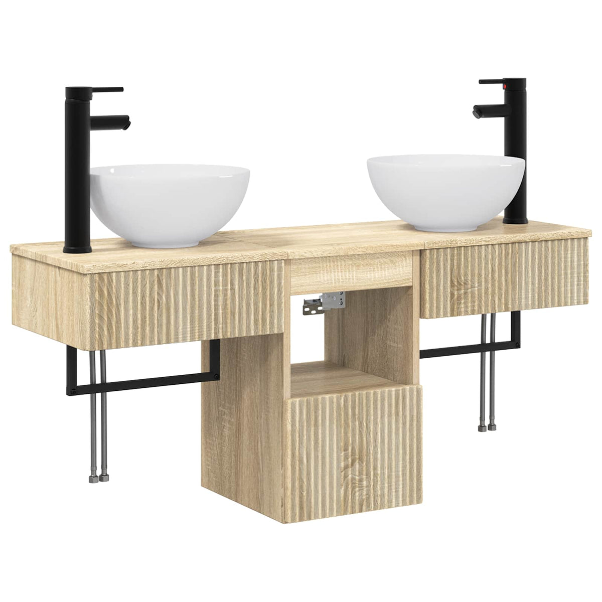 vidaXL Bathroom Furniture Set 3 pcs Sonoma Oak Engineered Wood 2