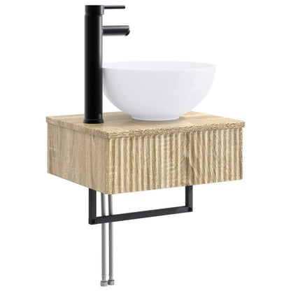 vidaXL Bathroom Furniture Set 3 pcs Sonoma Oak Engineered Wood 5