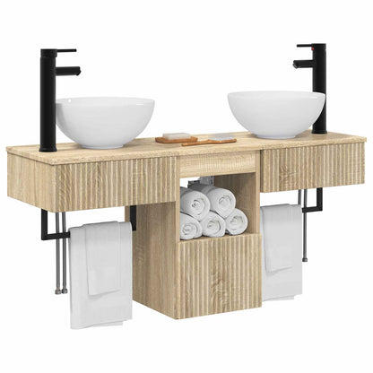 vidaXL Bathroom Furniture Set 3 pcs Sonoma Oak Engineered Wood 3