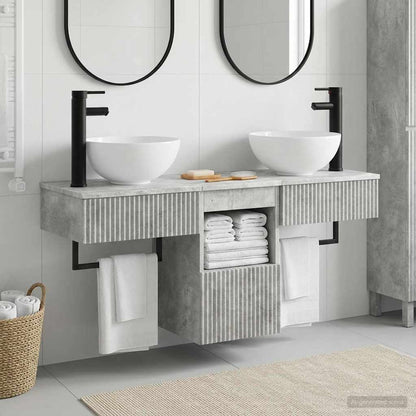 vidaXL Bathroom Furniture Set 3 pcs Concrete Grey Engineered Wood 1