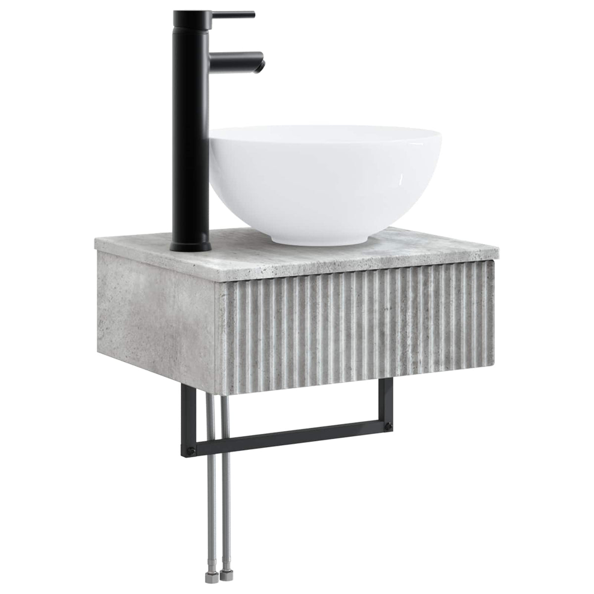 vidaXL Bathroom Furniture Set 3 pcs Concrete Grey Engineered Wood 5