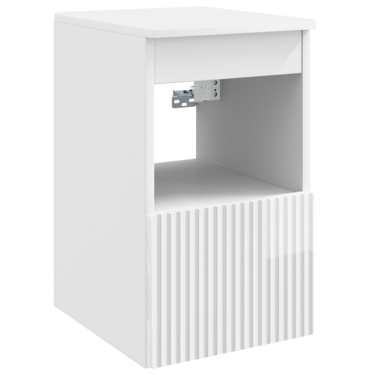 vidaXL Bathroom Furniture Set 3 pcs High Gloss White Engineered Wood 6