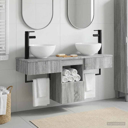 vidaXL Bathroom Furniture Set 3 pcs Grey Sonoma Engineered Wood 1