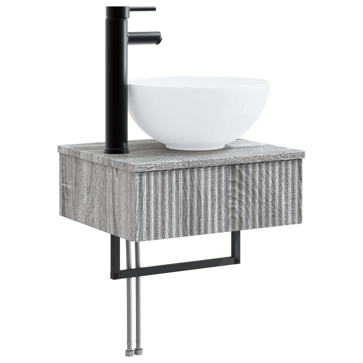 vidaXL Bathroom Furniture Set 3 pcs Grey Sonoma Engineered Wood 5