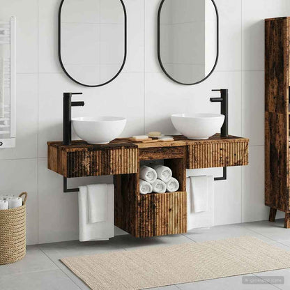 vidaXL Bathroom Furniture Set 3 pcs Old Wood Engineered Wood 1