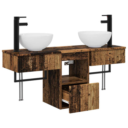 vidaXL Bathroom Furniture Set 3 pcs Old Wood Engineered Wood 4