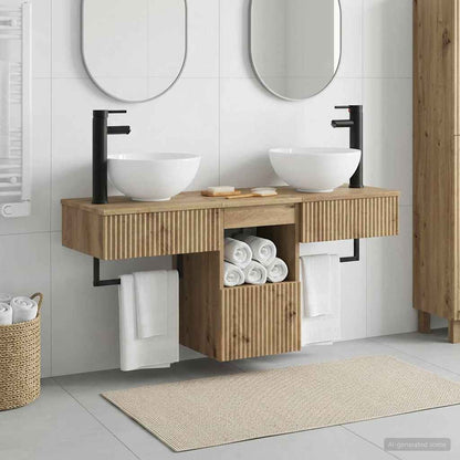 vidaXL Bathroom Furniture Set 3 pcs Artisan Oak Engineered Wood 1