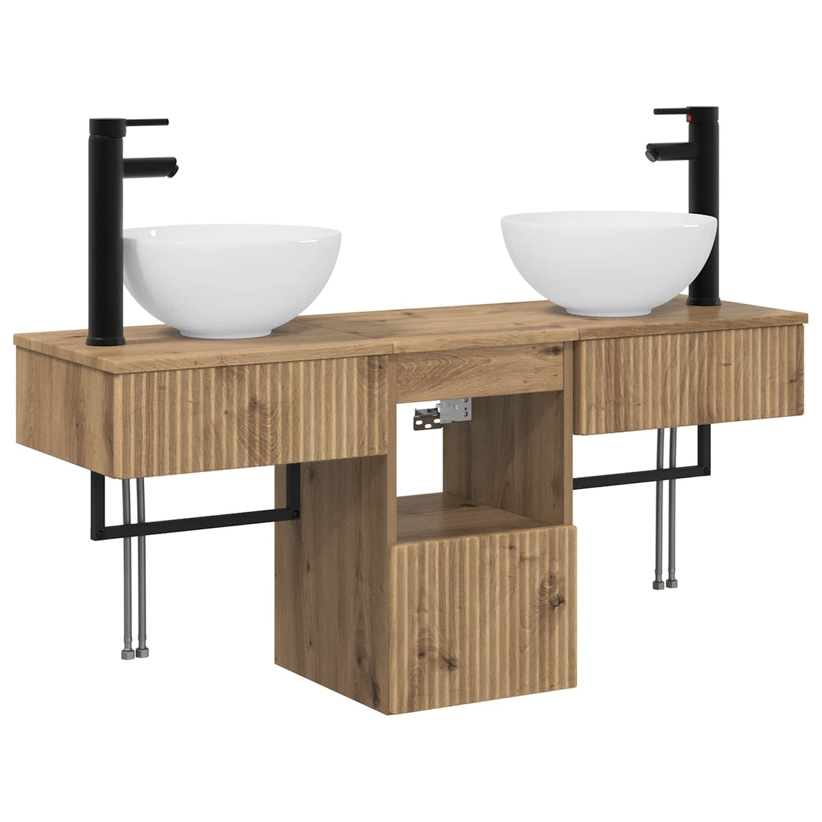 vidaXL Bathroom Furniture Set 3 pcs Artisan Oak Engineered Wood 2