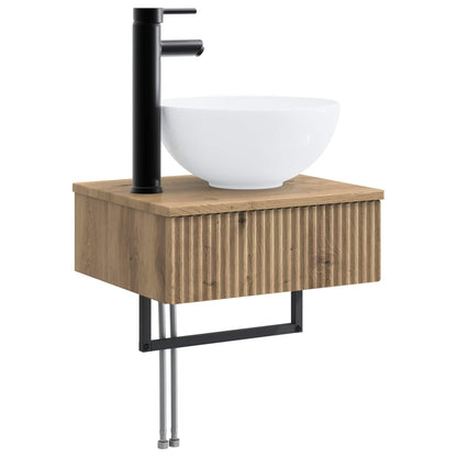 vidaXL Bathroom Furniture Set 3 pcs Artisan Oak Engineered Wood 5
