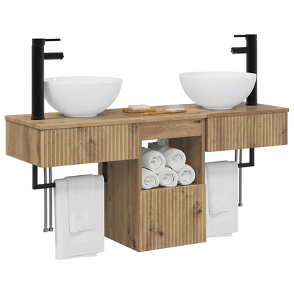 vidaXL Bathroom Furniture Set 3 pcs Artisan Oak Engineered Wood 3