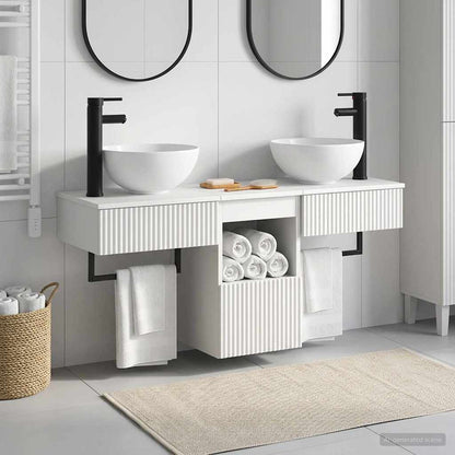 vidaXL Bathroom Furniture Set 3 pcs White Engineered Wood 1