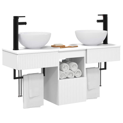 vidaXL Bathroom Furniture Set 3 pcs White Engineered Wood 3