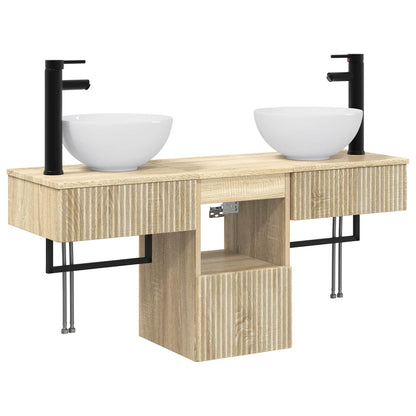 vidaXL Bathroom Furniture Set 3 pcs Sonoma Oak Engineered Wood 2