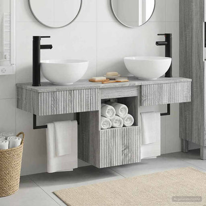 vidaXL Bathroom Furniture Set 3 pcs Grey Sonoma Engineered Wood 1