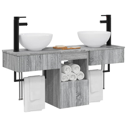 vidaXL Bathroom Furniture Set 3 pcs Grey Sonoma Engineered Wood 3
