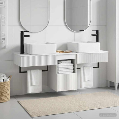 vidaXL Bathroom Furniture Set 3 pcs White Engineered Wood 1