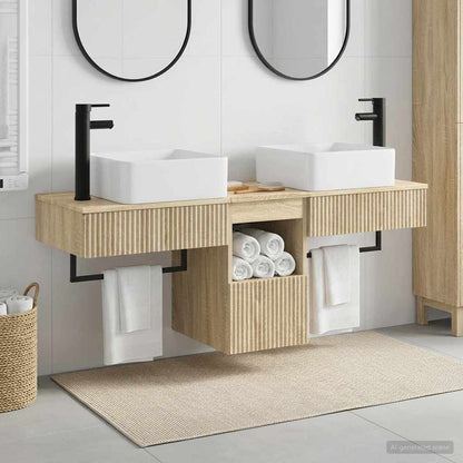 vidaXL Bathroom Furniture Set 3 pcs Sonoma Oak Engineered Wood 1
