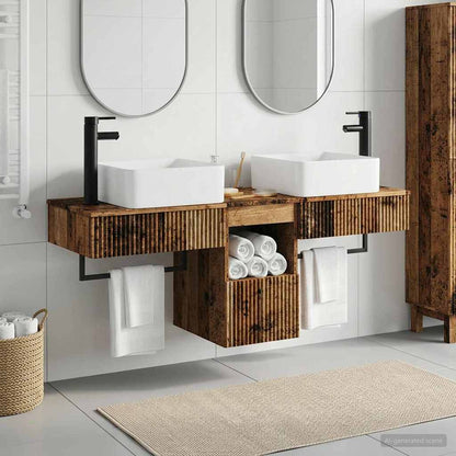 vidaXL Bathroom Furniture Set 3 pcs Old Wood Engineered Wood 1