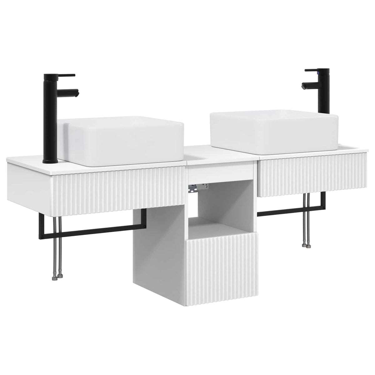vidaXL Bathroom Cabinet Set 3 pcs White 136 x 35 x 80 cm 2