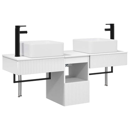 vidaXL Bathroom Cabinet Set 3 pcs White 136 x 35 x 80 cm 2