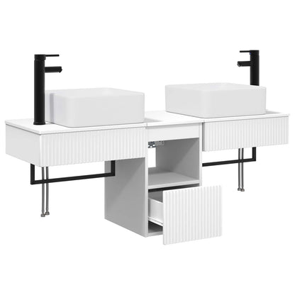 vidaXL Bathroom Cabinet Set 3 pcs White 136 x 35 x 80 cm 4