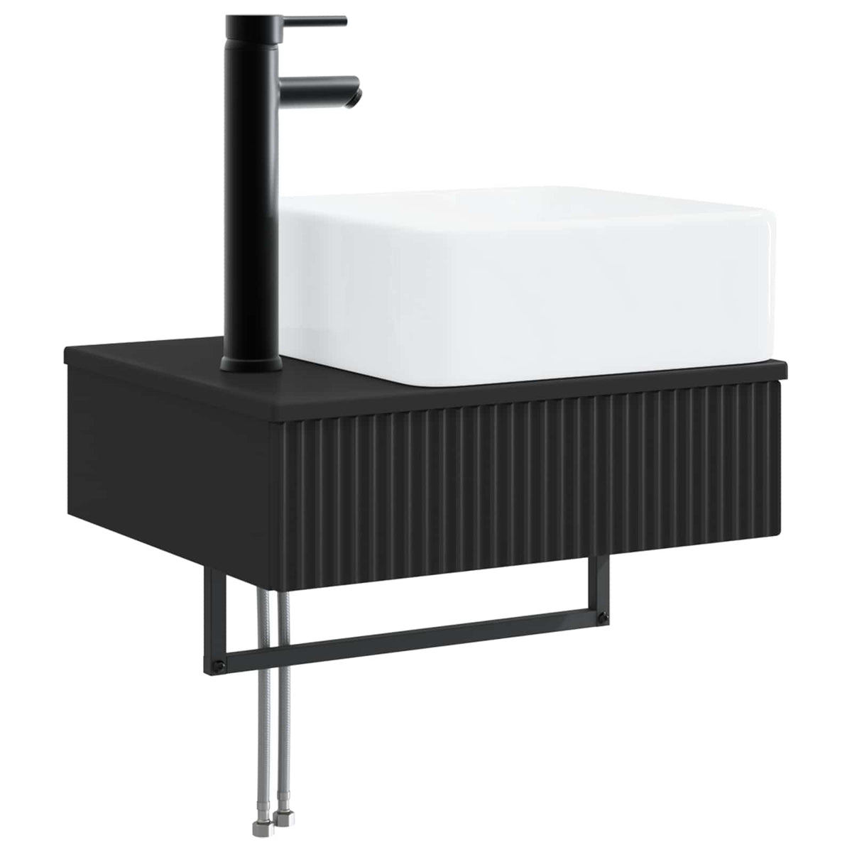 vidaXL Bathroom Cabinet Set 3 pcs Black 136 x 35 x 80 cm 5