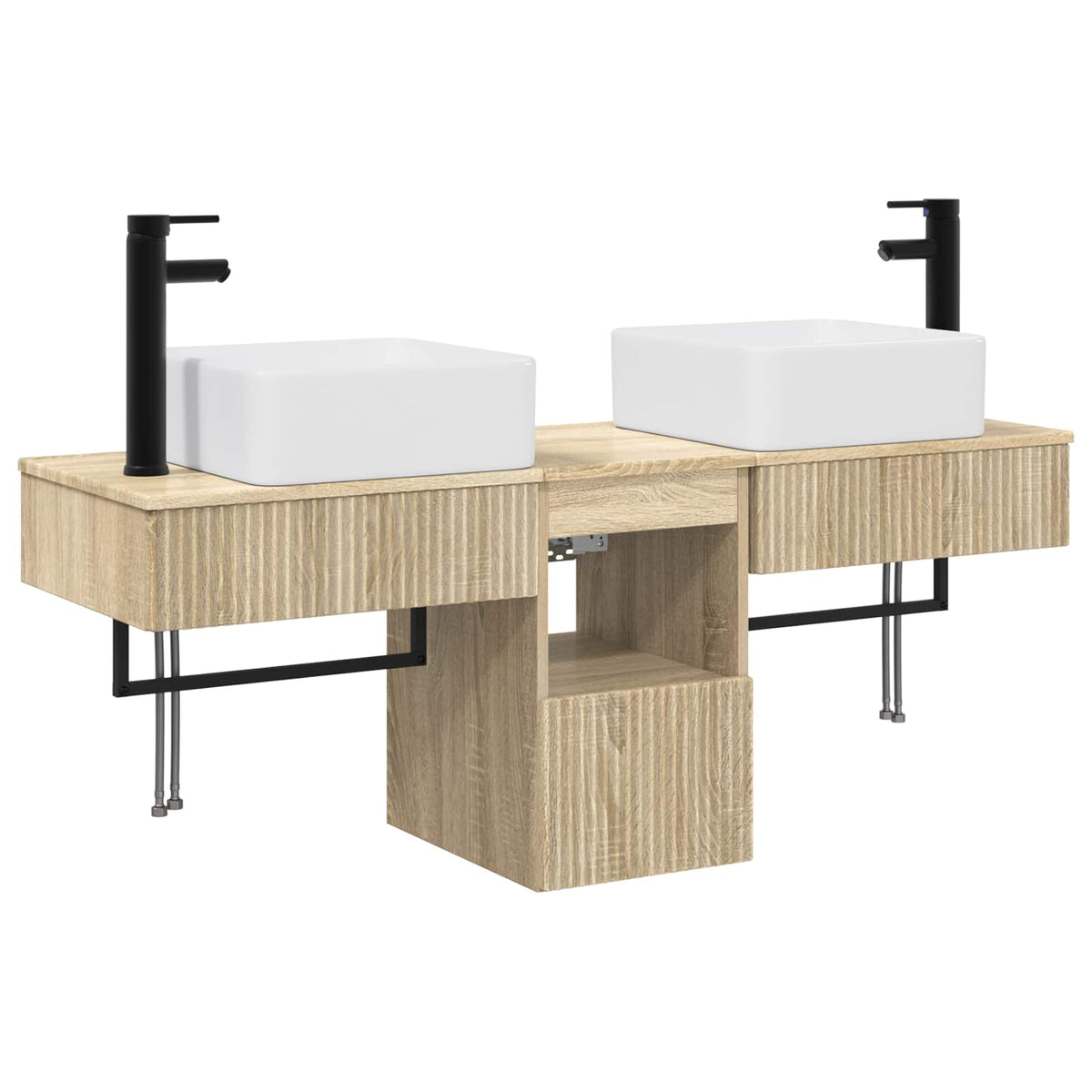 vidaXL Bathroom Cabinet Set 3 pcs Sonoma Oak 136 x 35 x 80 cm 2