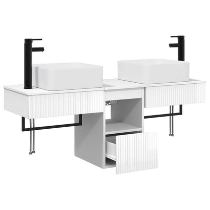 vidaXL Bathroom Cabinet Set 3 pcs High Gloss White 136 x 35 x 80 cm 4