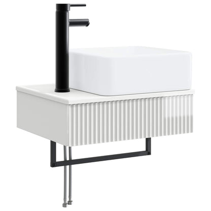 vidaXL Bathroom Cabinet Set 3 pcs High Gloss White 136 x 35 x 80 cm 5
