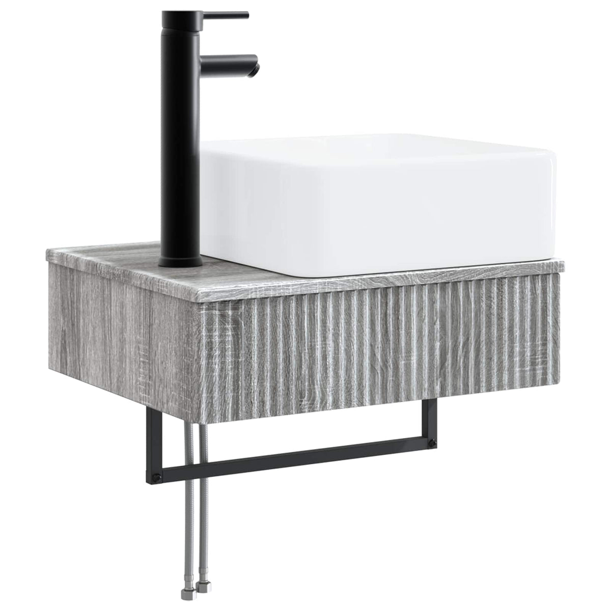 vidaXL Bathroom Cabinet Set 3 pcs Grey Sonoma 136 x 35 x 80 cm 5