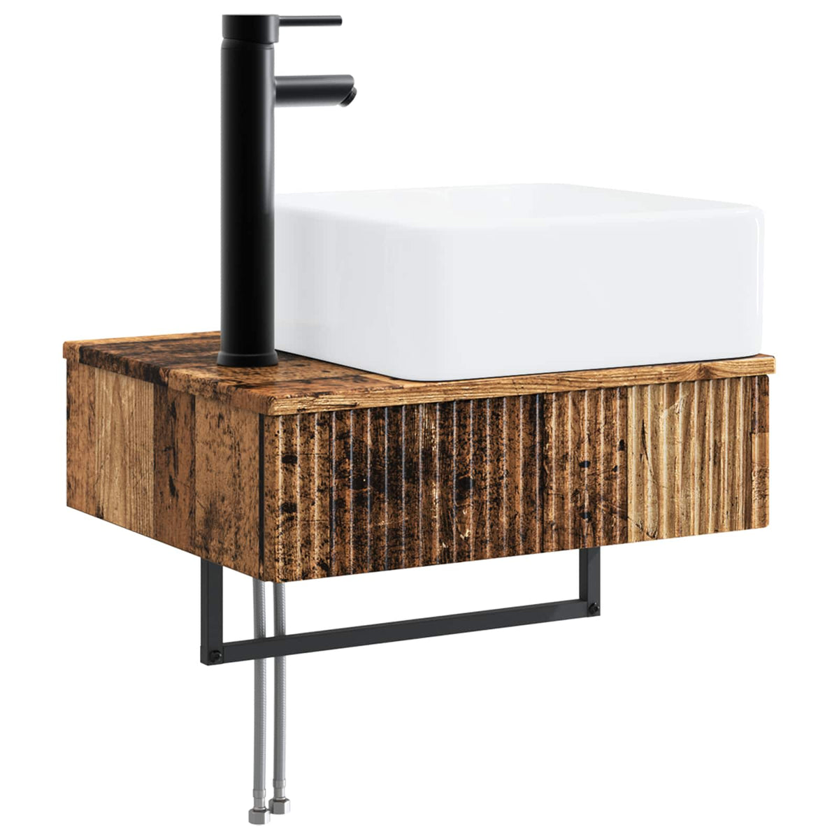 vidaXL Bathroom Cabinet Set 3 pcs Old Wood 136 x 35 x 80 cm 5