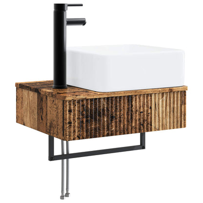 vidaXL Bathroom Cabinet Set 3 pcs Old Wood 136 x 35 x 80 cm 5