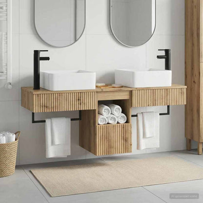 vidaXL Bathroom Cabinet Set 3 pcs Artisan Oak 136 x 35 x 80 cm 1