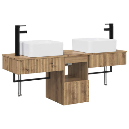 vidaXL Bathroom Cabinet Set 3 pcs Artisan Oak 136 x 35 x 80 cm 2