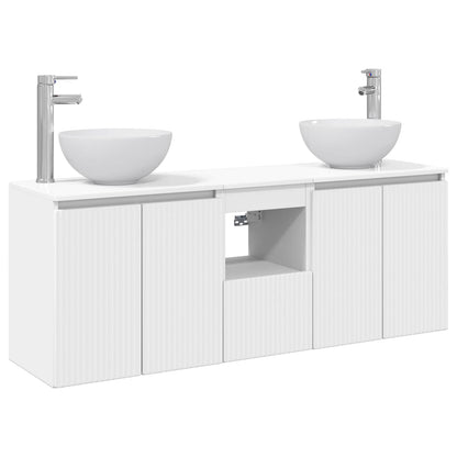 vidaXL Bathroom Cabinet Set 3 pcs White 129 x 35 x 80 cm 2