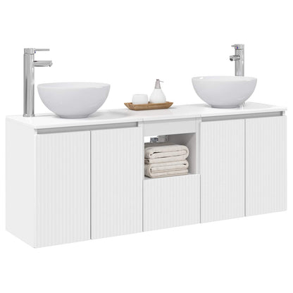 vidaXL Bathroom Cabinet Set 3 pcs White 129 x 35 x 80 cm 3