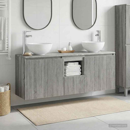 vidaXL Bathroom Cabinet Set 3 pcs Grey Sonoma 129 x 35 x 80 cm 1