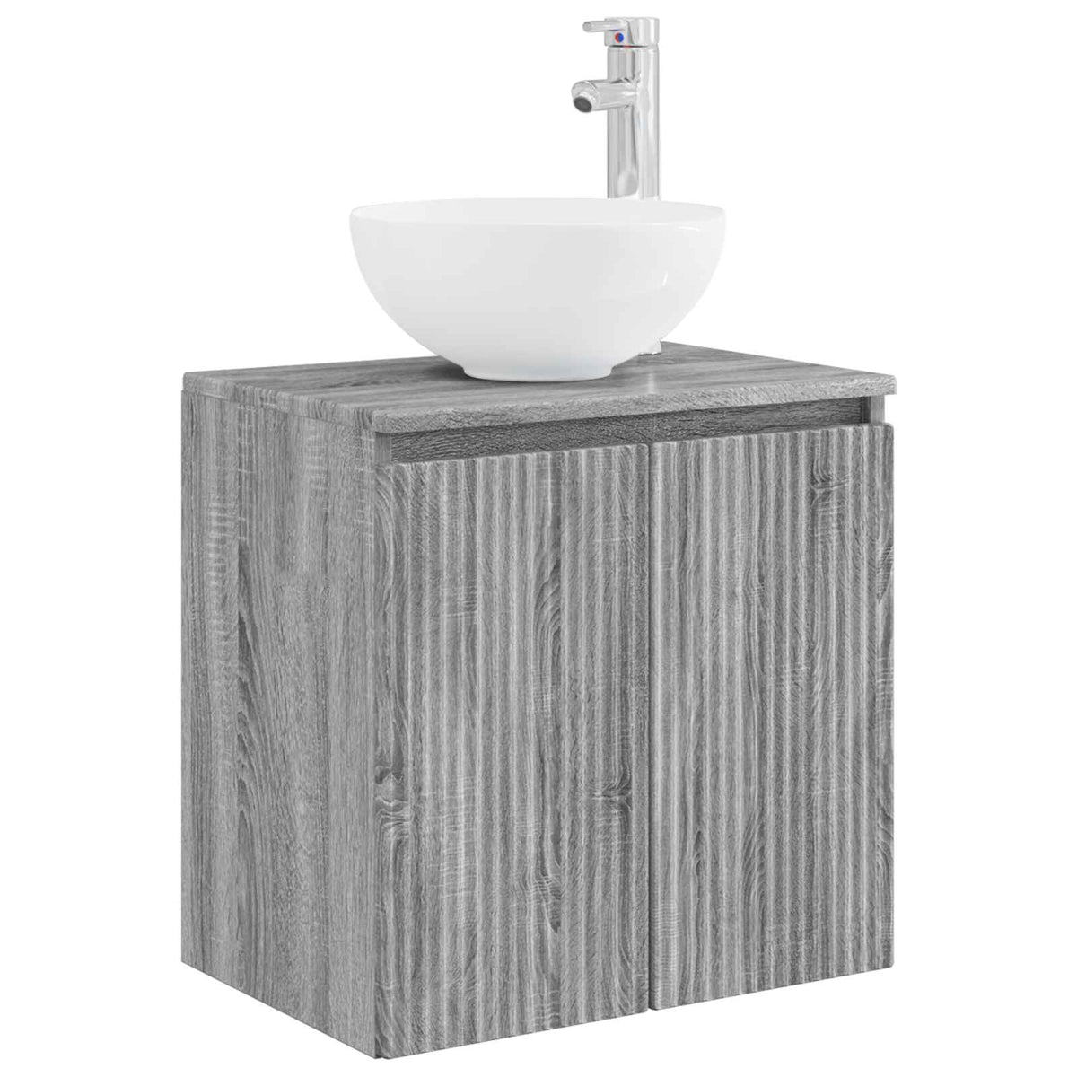 vidaXL Bathroom Cabinet Set 3 pcs Grey Sonoma 129 x 35 x 80 cm 5