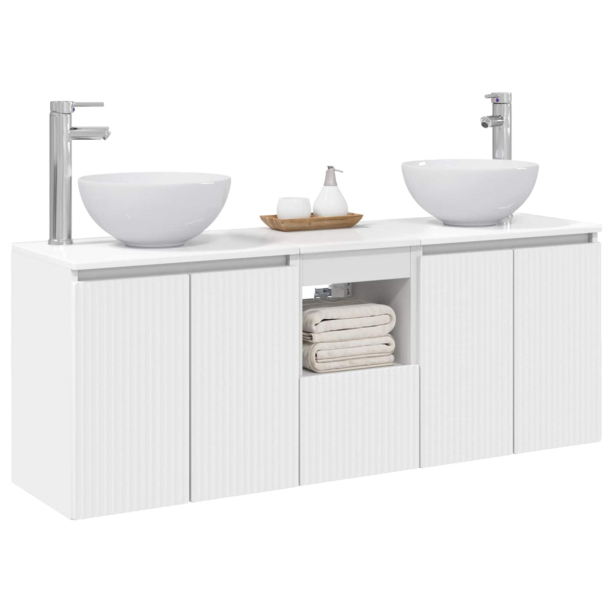 Wall-mounted Bathroom Cabinet Set 3 pcs White