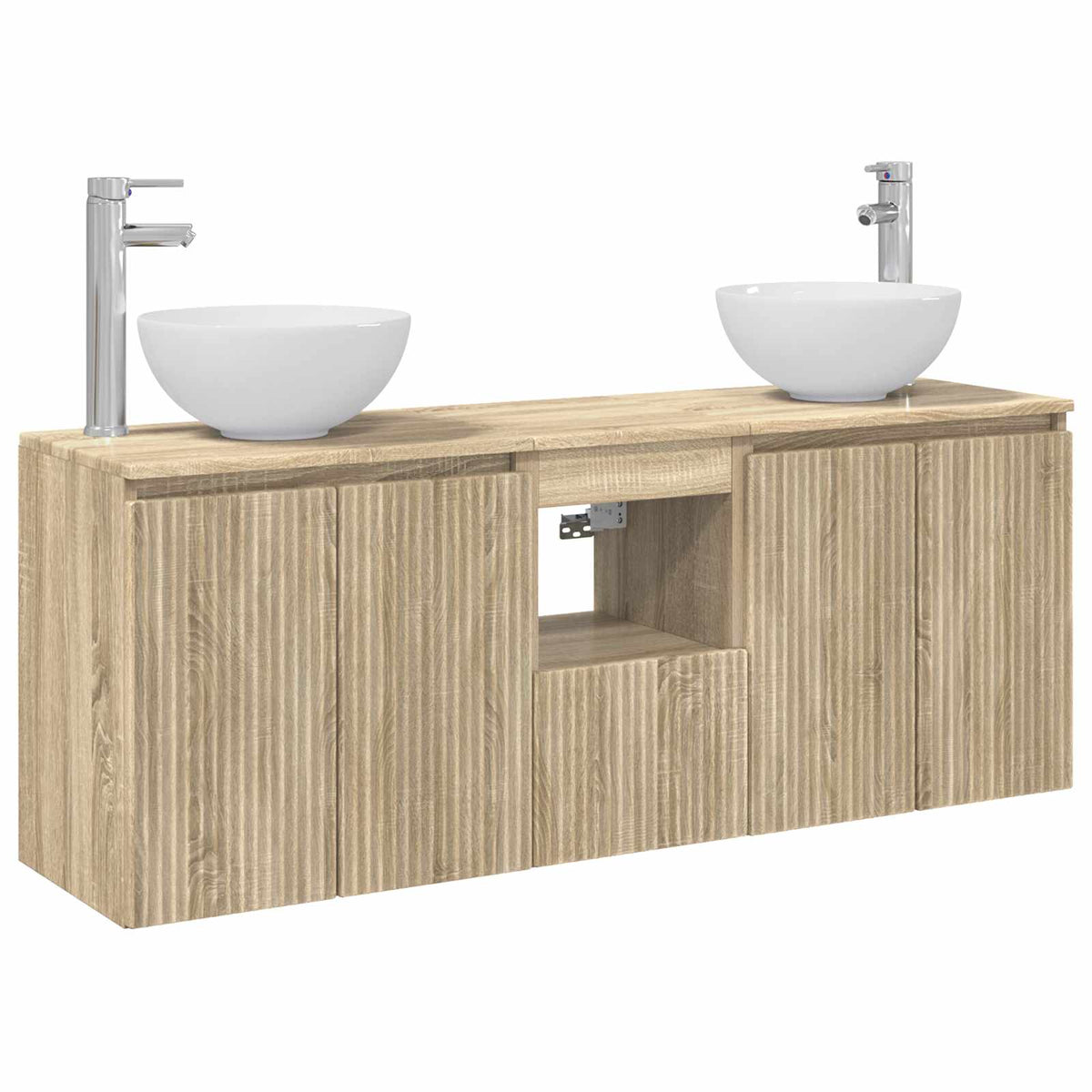 Wall-mounted Bathroom Cabinet Set 3 pcs Sonoma oak