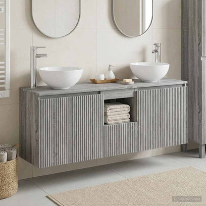 Wall-mounted Bathroom Cabinet Set 3 pcs Grey sonoma