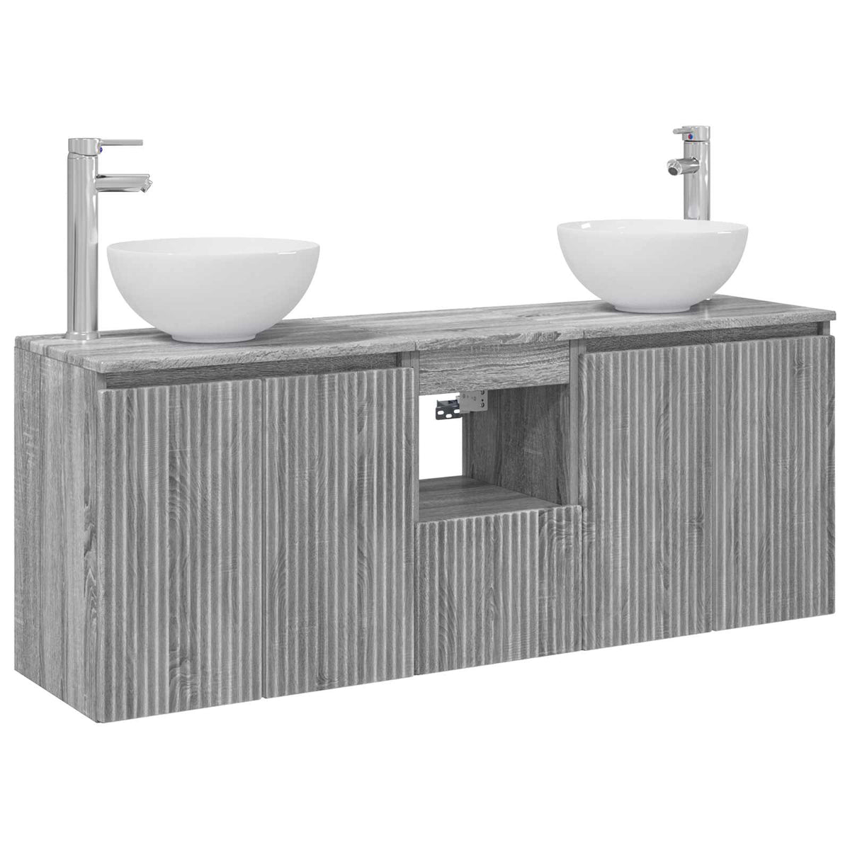 Wall-mounted Bathroom Cabinet Set 3 pcs Grey sonoma