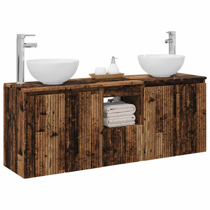 vidaXL Bathroom Cabinet Set 3 pcs Old Wood 129 x 41 x 80 cm 3