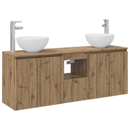 Wall-mounted Bathroom Cabinet Set 3 pcs Artisan oak