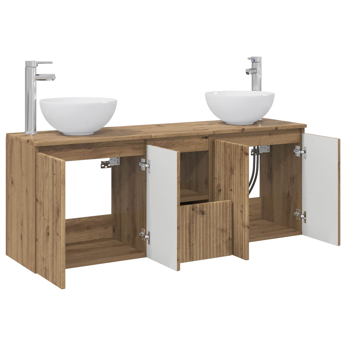 vidaXL Bathroom Cabinet Set 3 pcs Artisan Oak 129 x 41 x 80 cm 4